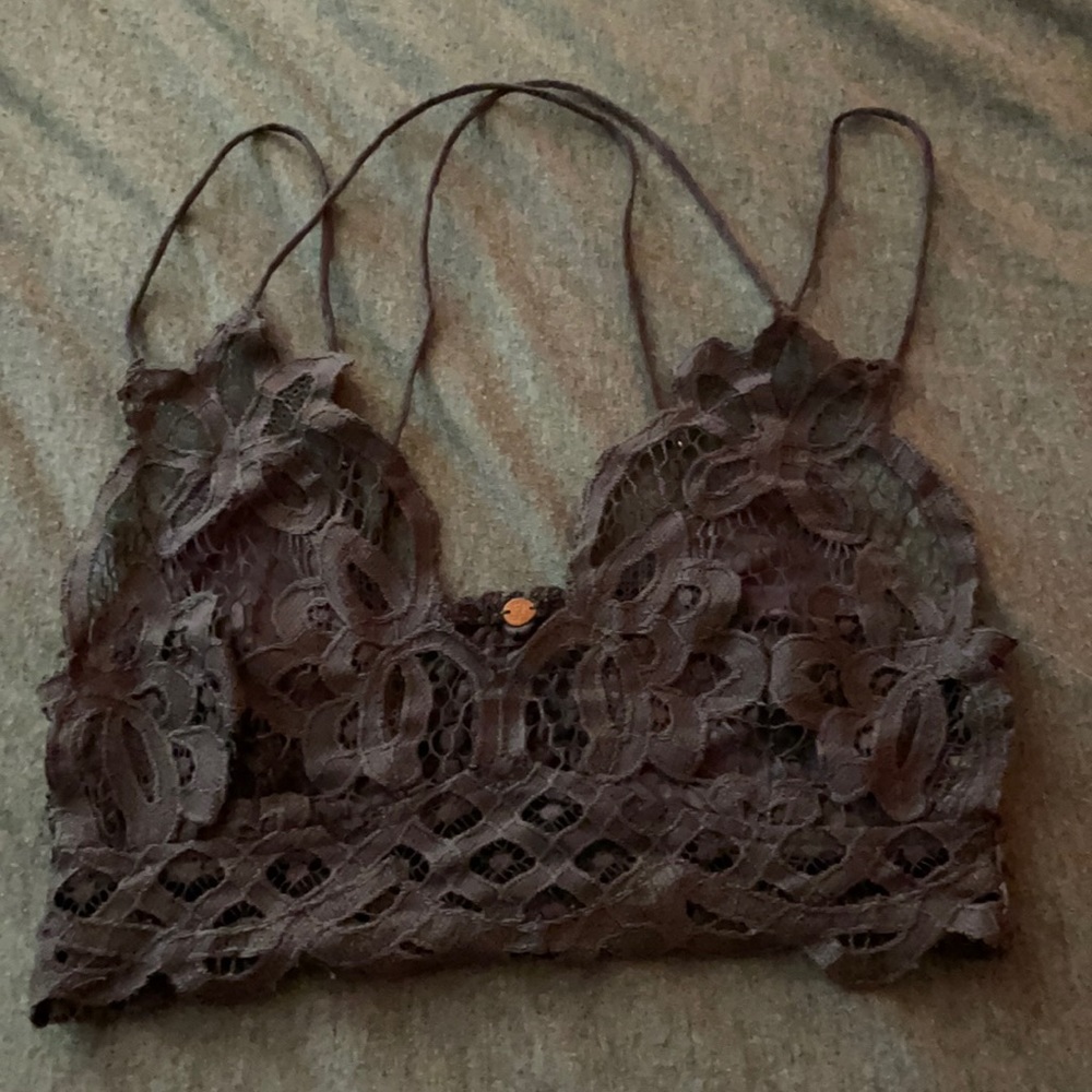 Purple, Free People, Size: S, Lace Crop Top.